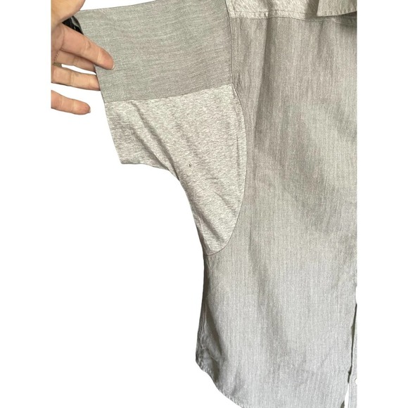 Quinn Mens Regular Fit Button-Up Shirt Short Sleeve Collared Size L Gray - Picture 2 of 9